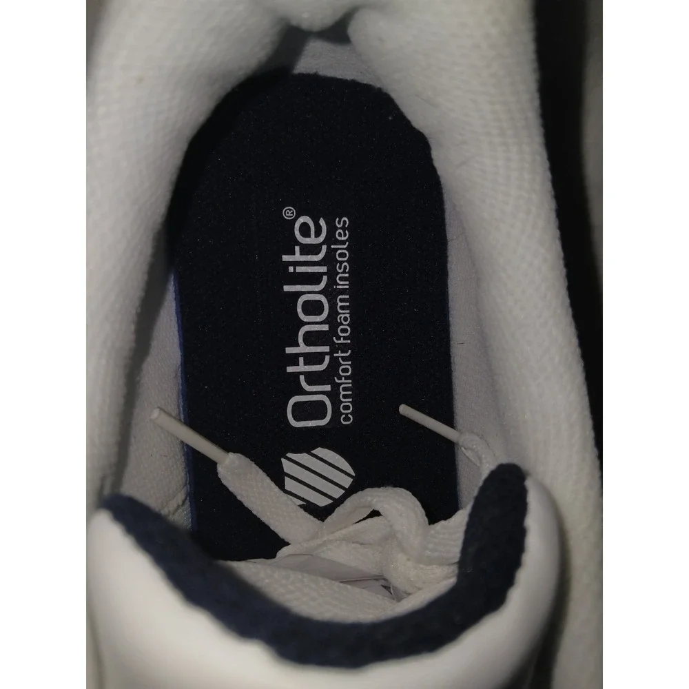 K-Swiss‎ Men's Court Lite Spellout Tennis Shoes 06147-113-M White Navy Red Sz 10